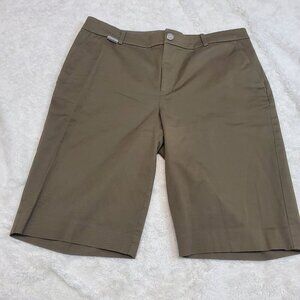 L-RL Lauren Active Ralph‎ Lauren Khaki Green 11" Inseam Chino Shorts Women 10